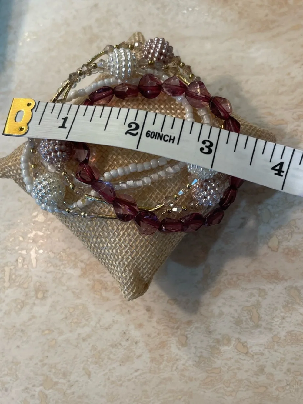 Stack of 6 Beaded Stretchy Bracelets.